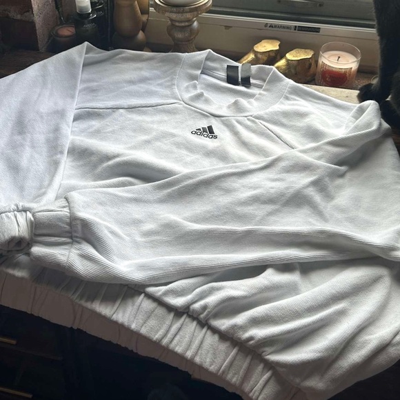 Adidas Cinch Waist Cropped Sweatshirt - Picture 6 of 6